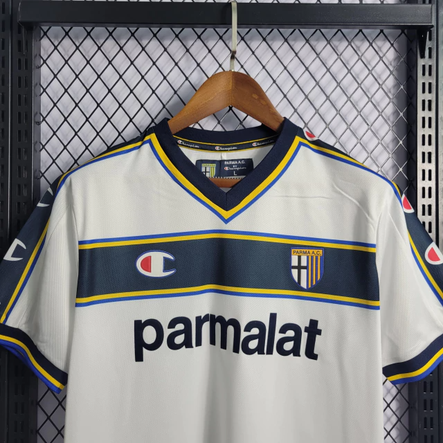 Camisa Parma Home 2002/03 - Retrô Champion Masculino - Branco