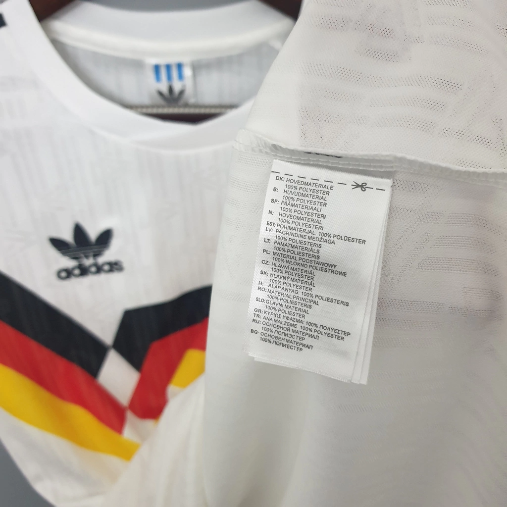 Camisa Alemanha Home 1990 - Retrô Adidas Masculino - Branco