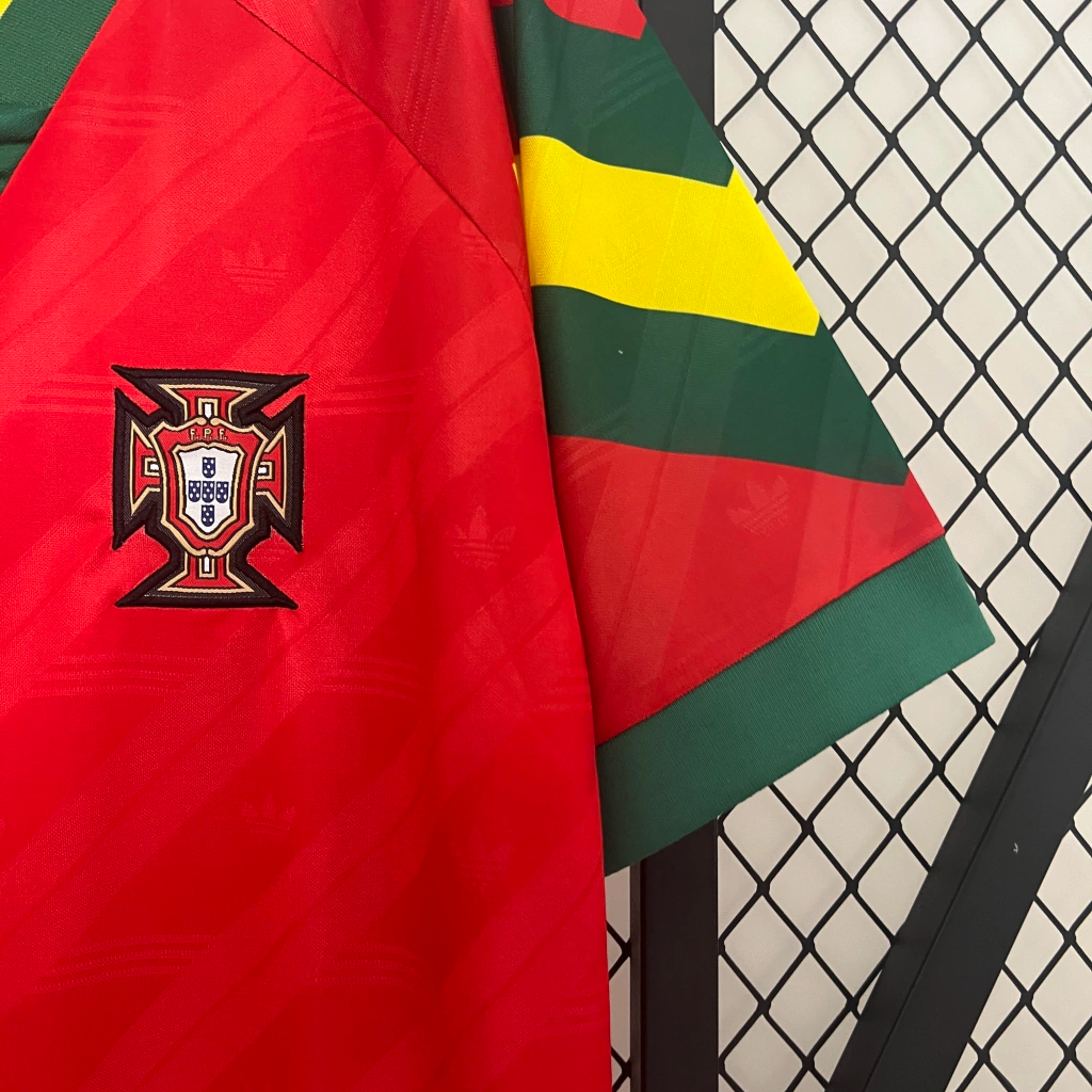 Camisa Portugal Home 1992 - Retrô Adidas Masculino - Vermelho