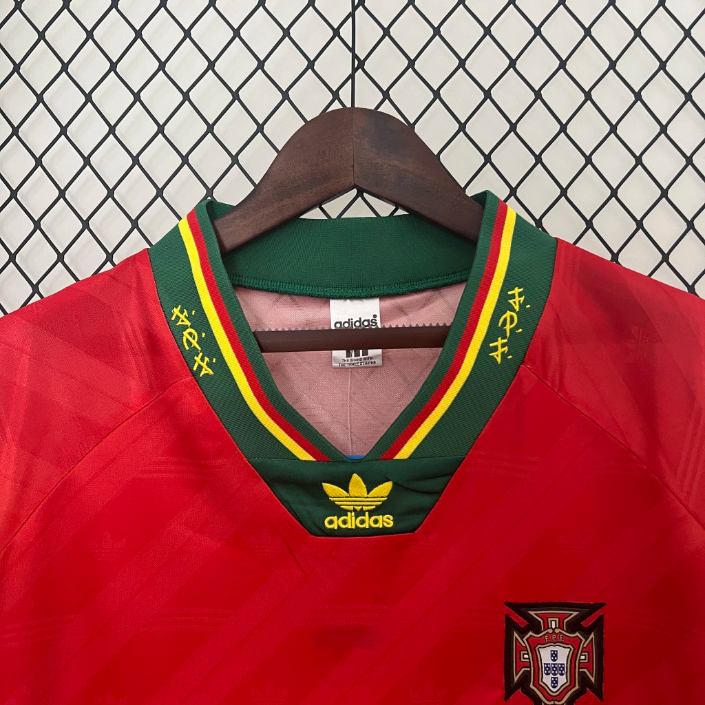 Camisa Portugal Home 1992 - Retrô Adidas Masculino - Vermelho