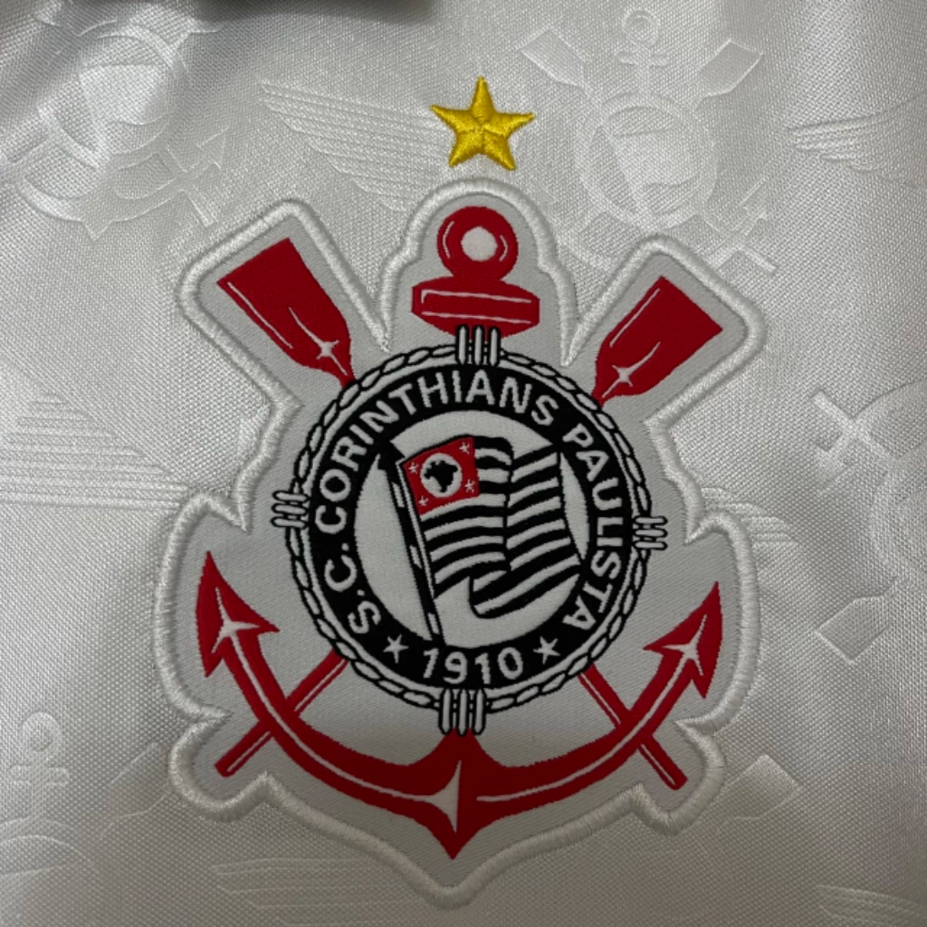 Camisa Corinthians Home 1995/96 - Retrô Masculino - Branco