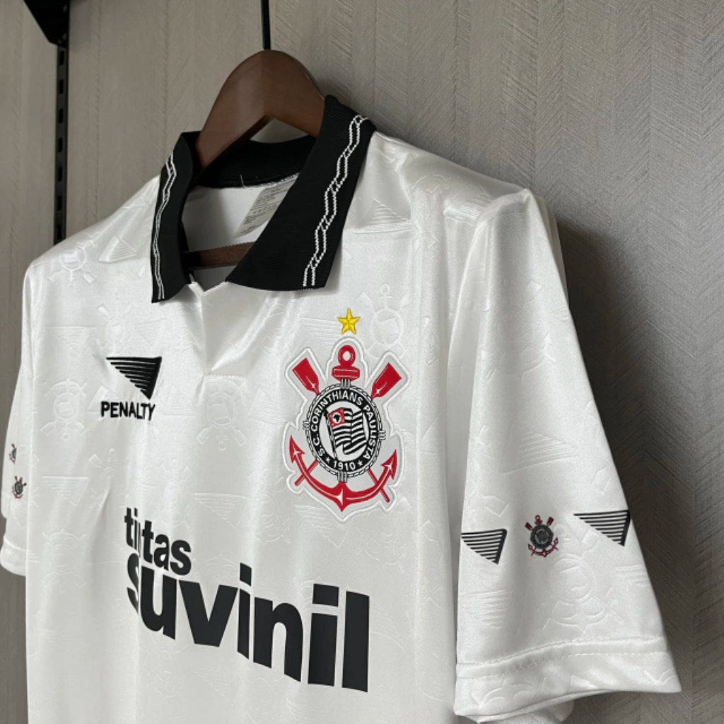 Camisa Corinthians Home 1995/96 - Retrô Masculino - Branco