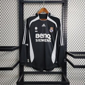 Camisa Real Madrid Away 2006/07 Manga Longa - Retrô Adidas Masculina - Preta