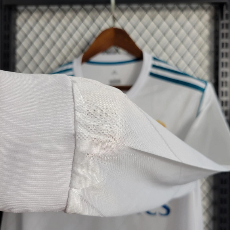 Camisa Real Madrid I Manga Longa 2017/18 - Retrô Adidas
