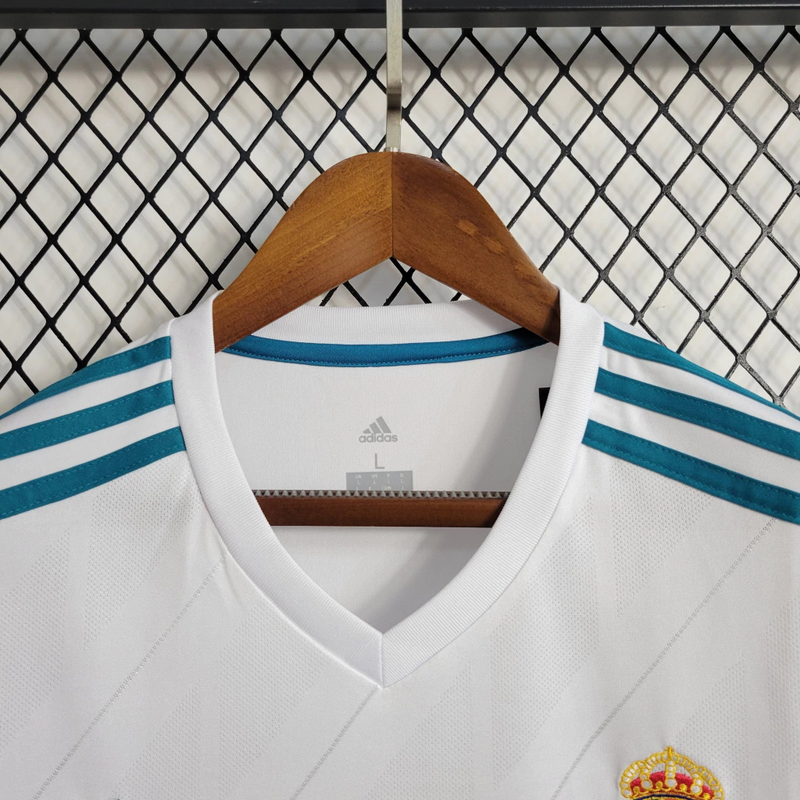 Camisa Real Madrid I Manga Longa 2017/18 - Retrô Adidas