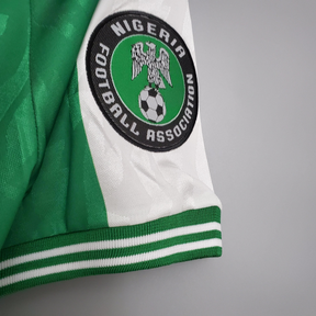 Camisa Nigéria Home 1996 - Retrô Nike Masculino - Verde e Branco