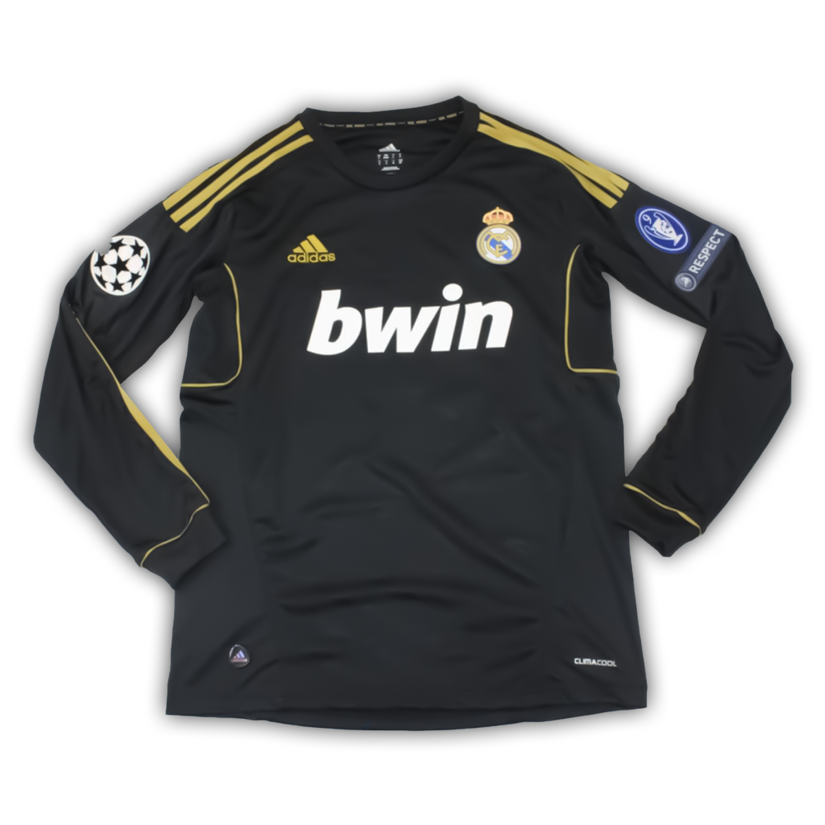 Camisa Real Madrid Away 2011/12 Manga Longa - Retrô Adidas Masculina - Preta