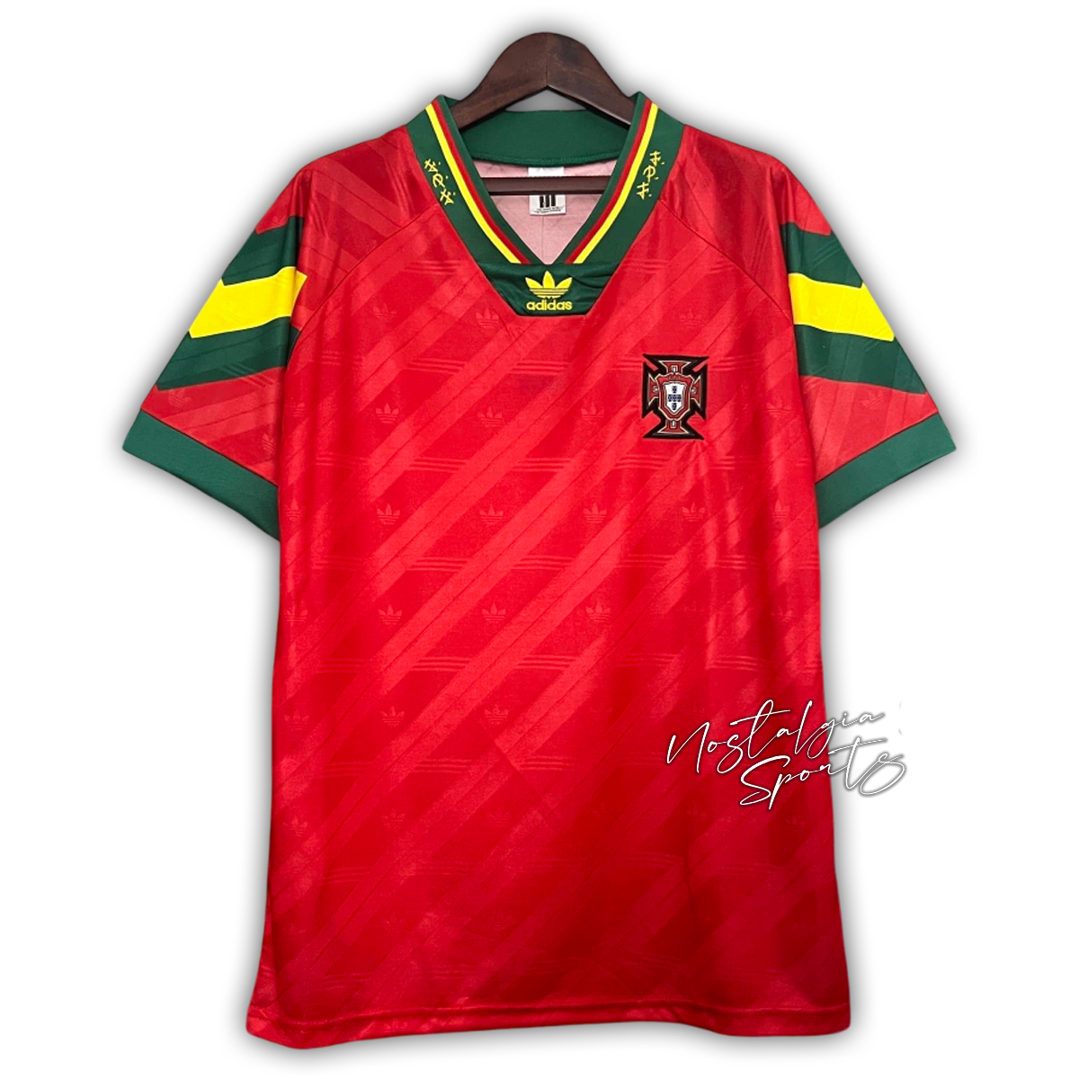 Camisa Portugal Home 1992 - Retrô Adidas Masculino - Vermelho