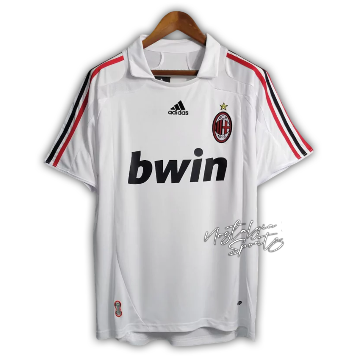 Camisa AC Milan Away 2007/08 - Retrô Adidas Masculino - Branco