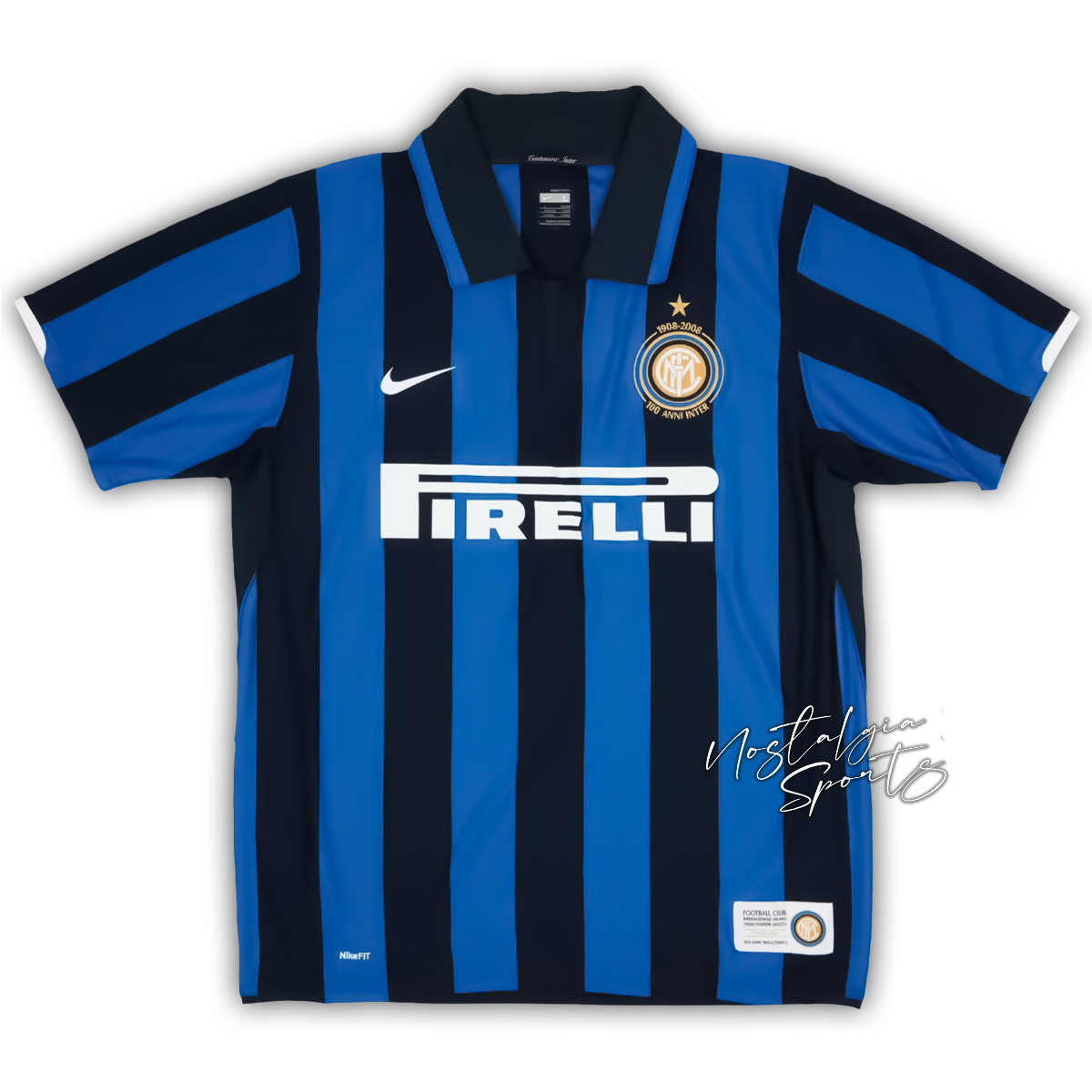 Camisa Inter de Milão Home 2007/08 - Retrô Nike Masculino - Preto e Azul
