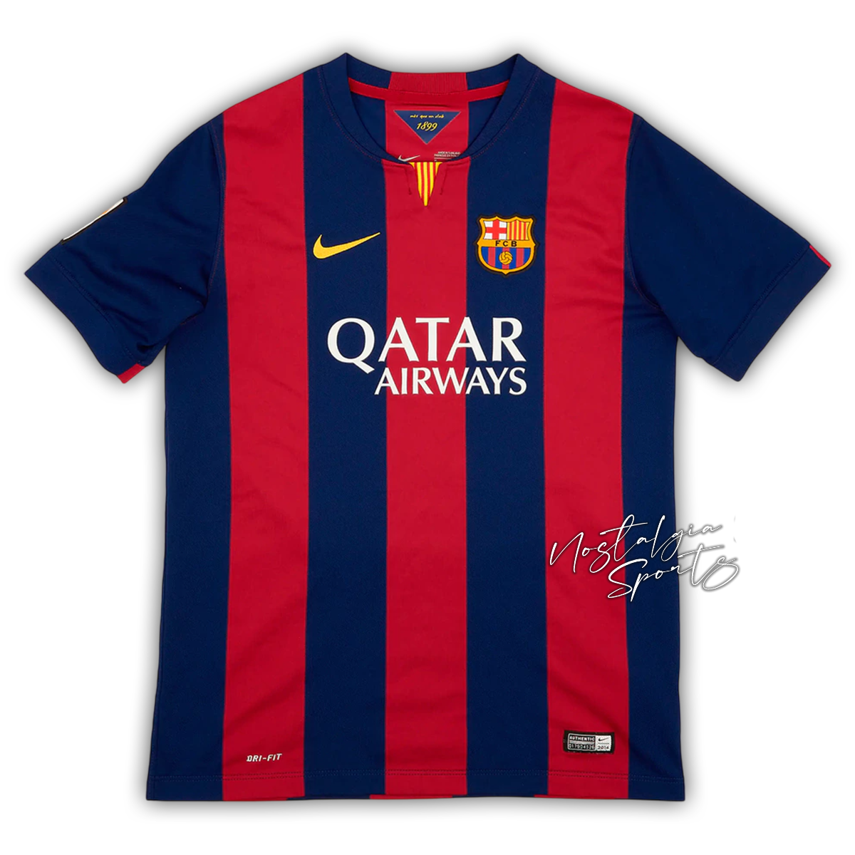 Camisa Barcelona Home 2014/15 - Retrô Nike Masculina - Azul e Grená