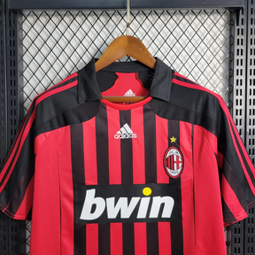 Camisa AC Milan Home 2007/08 - Retrô Adidas Masculino - Preto e Vermelho