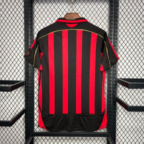 Camisa AC Milan Home 2006/07 - Retrô Adidas Masculino - Preto e Vermelho