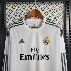 Camisa Real Madrid Home 2013/14 Manga Longa - Retrô Adidas Masculina - Branca