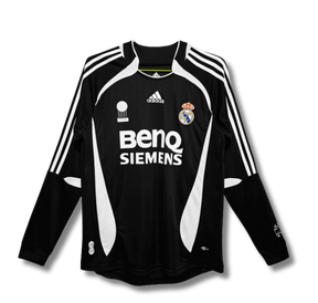 Camisa Real Madrid Away 2006/07 Manga Longa - Retrô Adidas Masculina - Preta