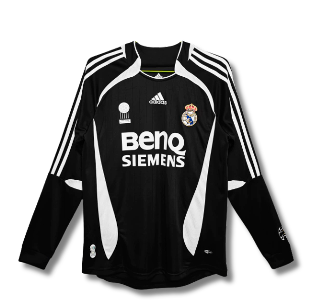 Camisa Real Madrid Away 2006/07 Manga Longa - Retrô Adidas Masculina - Preta