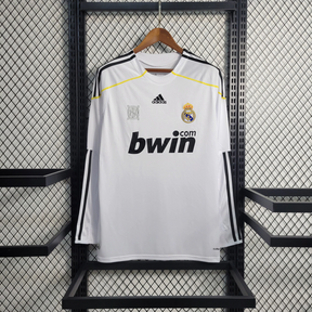 Camisa Real Madrid Home 2009/10 Manga Longa - Retrô Adidas Masculina - Branca