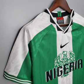 Camisa Nigéria Home 1996 - Retrô Nike Masculino - Verde e Branco