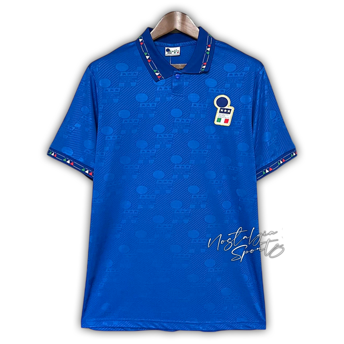 Camisa Itália Home 1994 - Retrô Diadora Masculino - Azul
