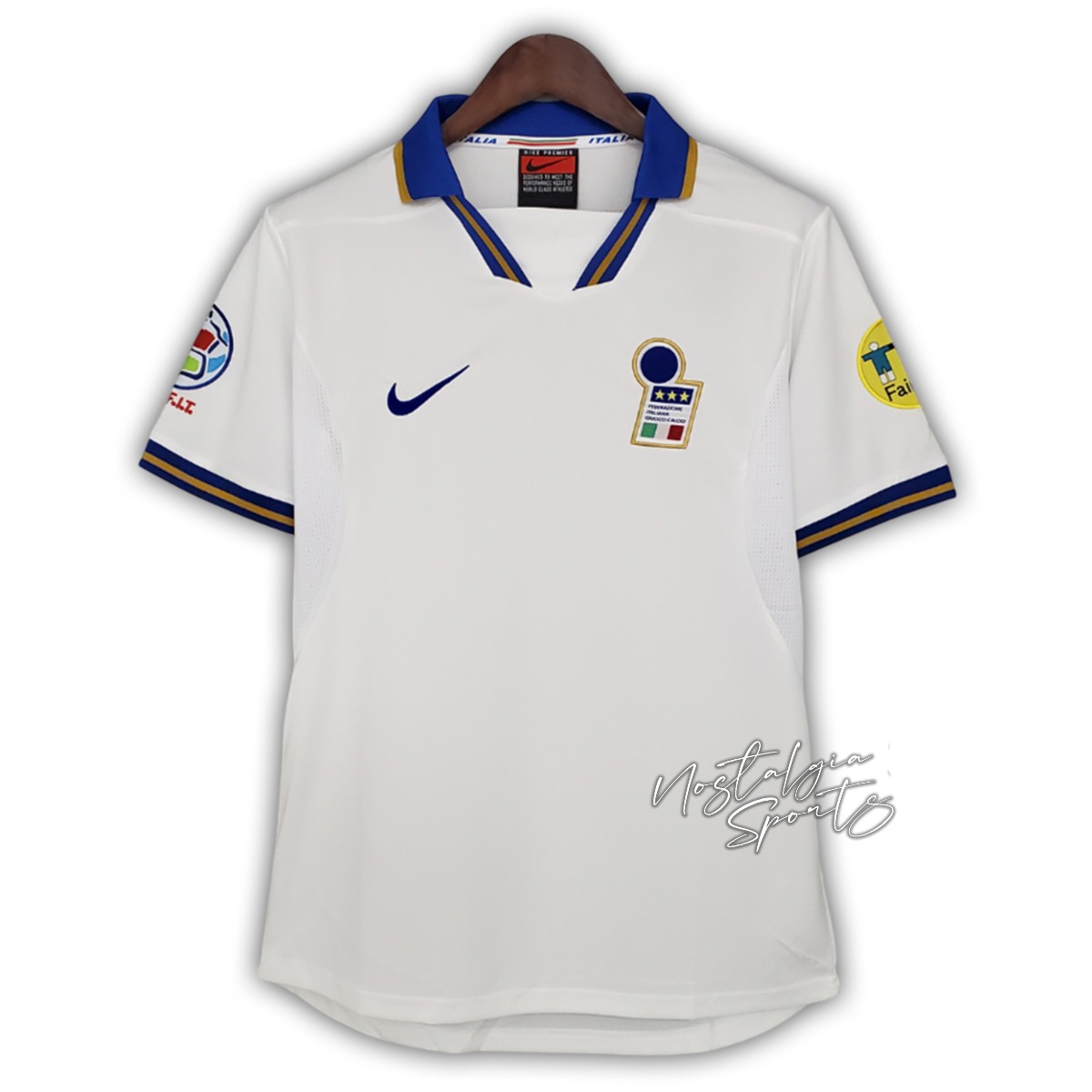 Camisa Itália Away 1996 - Retrô Nike Masculino - Branco