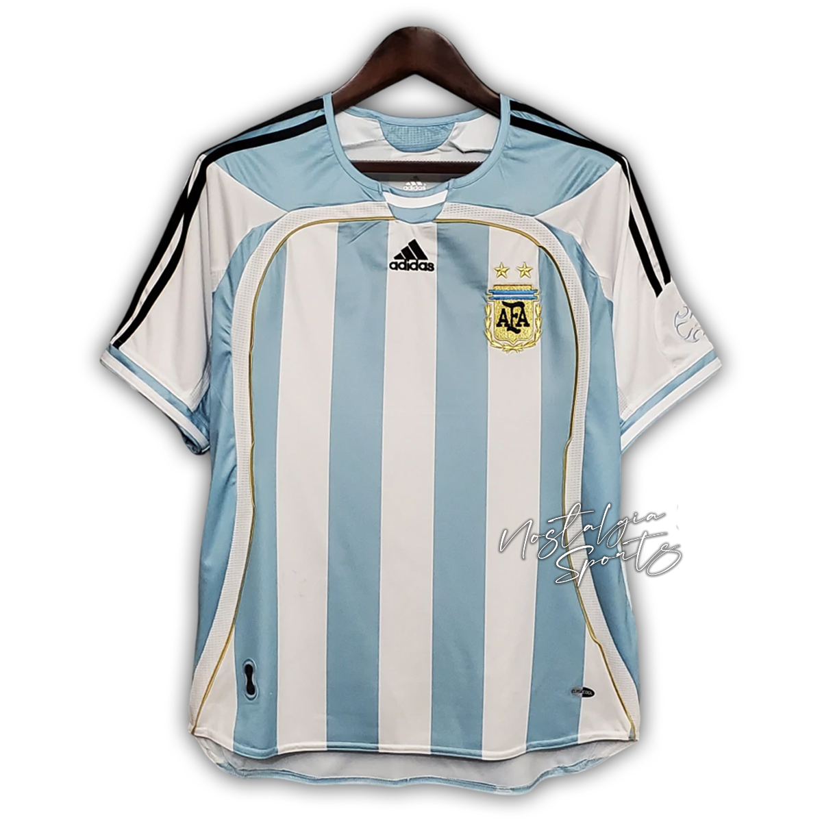 Camisa Argentina Home 2006 - Retrô Adidas Masculino - Azul e Branco