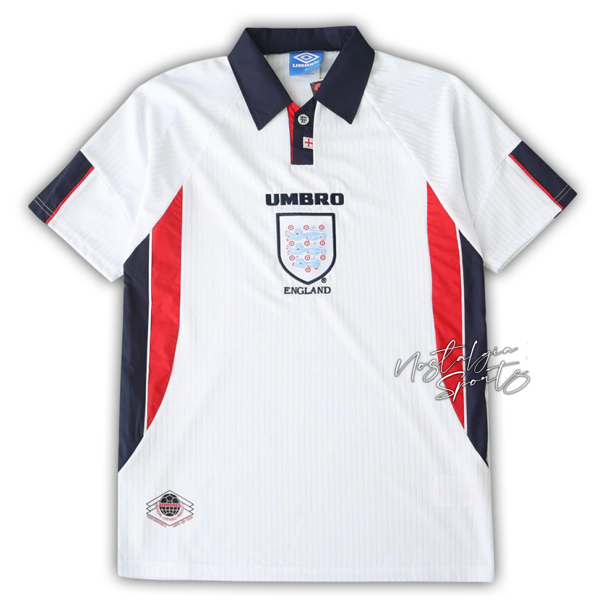 Camisa Inglaterra Home 1998 - Retrô Umbro Masculino - Branco