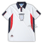 Camisa Inglaterra Home 1998 - Retrô Umbro Masculino - Branco