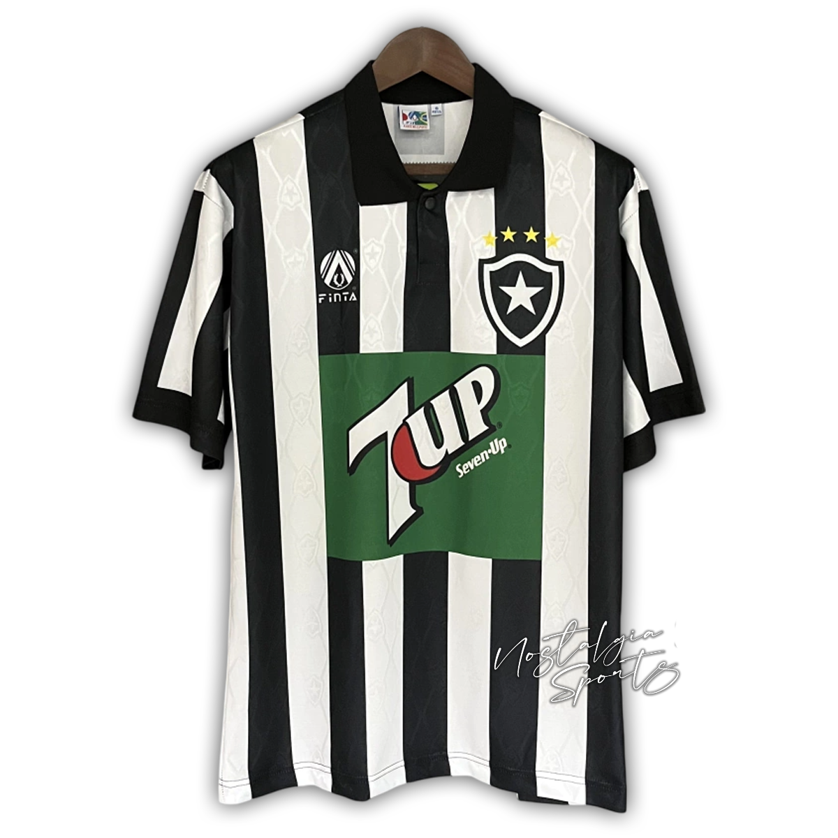 Camisa Botafogo Home 1995/96 - Retrô Finta Masculino - Preto e Branco