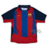 Camisa Barcelona Home 2003/04 - Retrô Nike Masculino - Azul e Grená