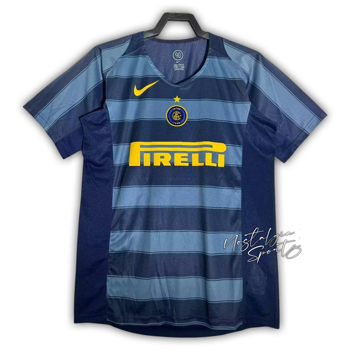 Camisa Inter de Milão Third 2004/05 - Retrô Nike Masculino - Preto e Azul