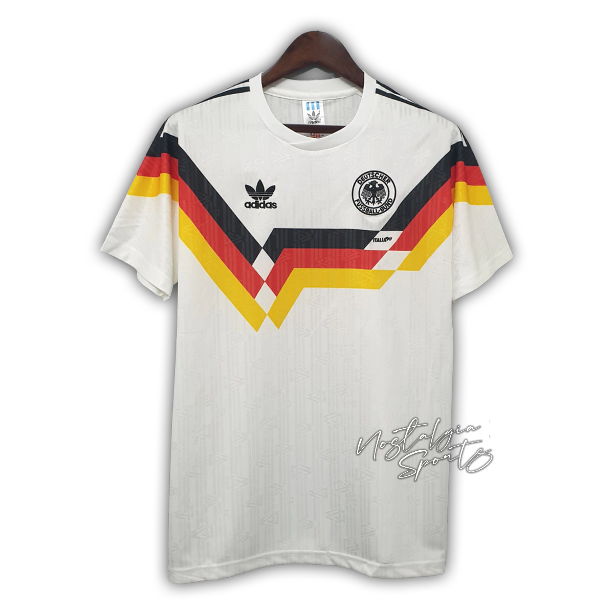 Camisa Alemanha Home 1990 - Retrô Adidas Masculino - Branco