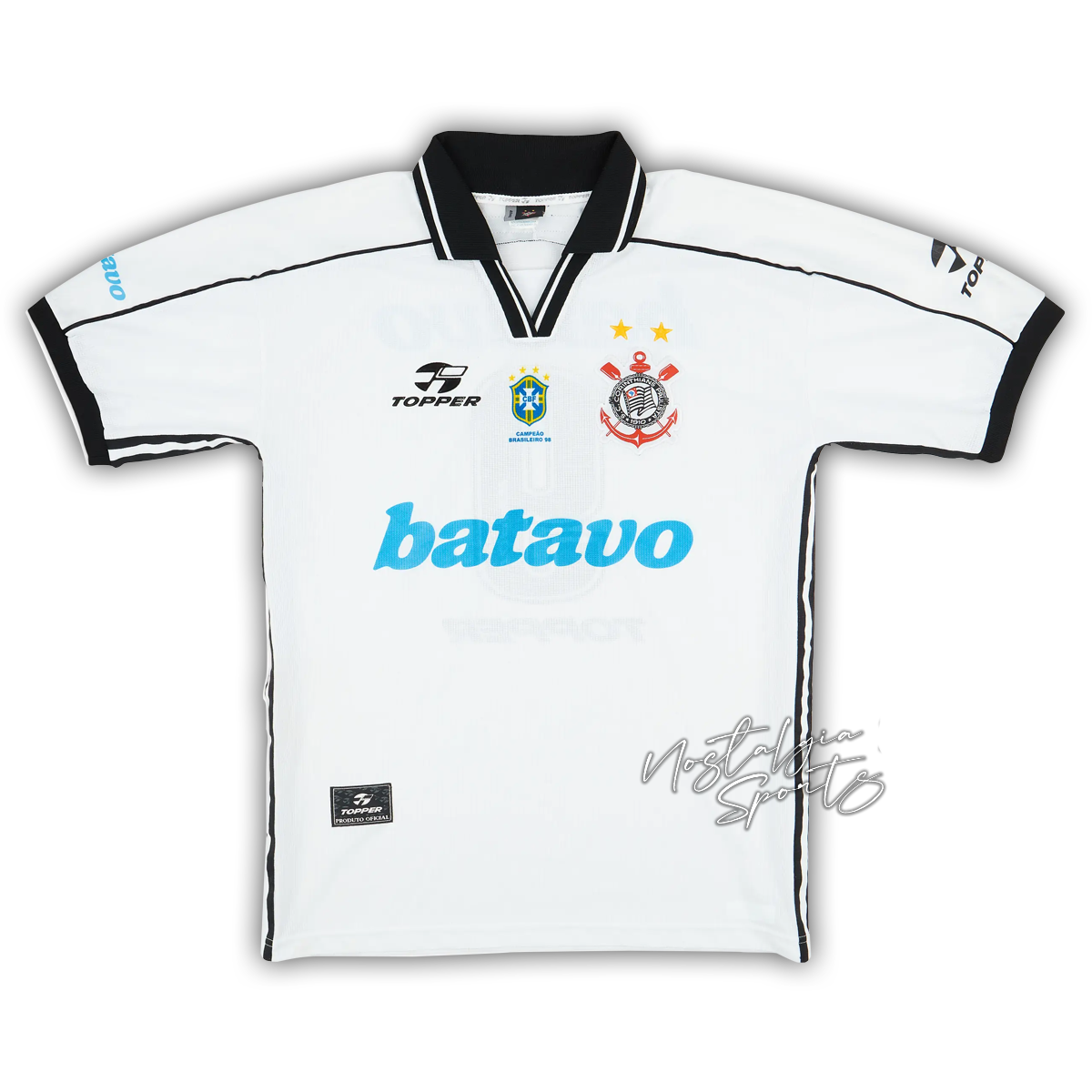 Camisa Corinthians Home 1999/00 - Retrô Topper Masculino - Branco