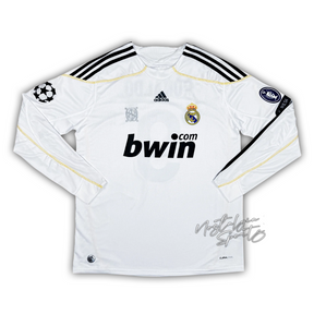 Camisa Real Madrid Home 2009/10 Manga Longa - Retrô Adidas Masculina - Branca