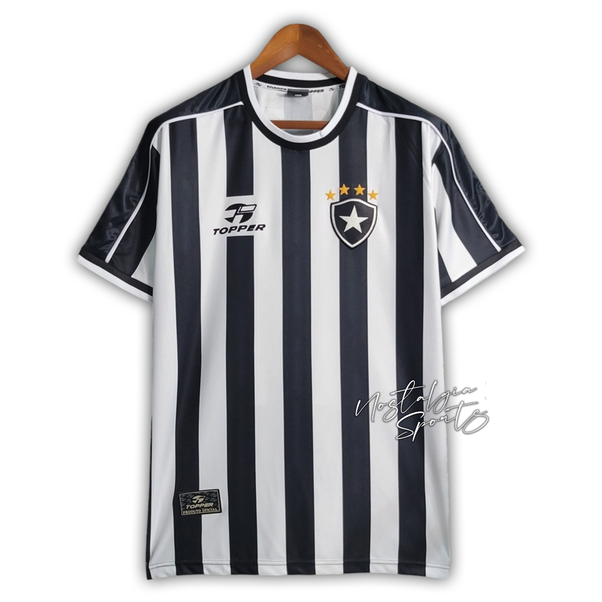 Camisa Botafogo Home 1999/00 - Retrô Topper Masculino - Preto e Branco
