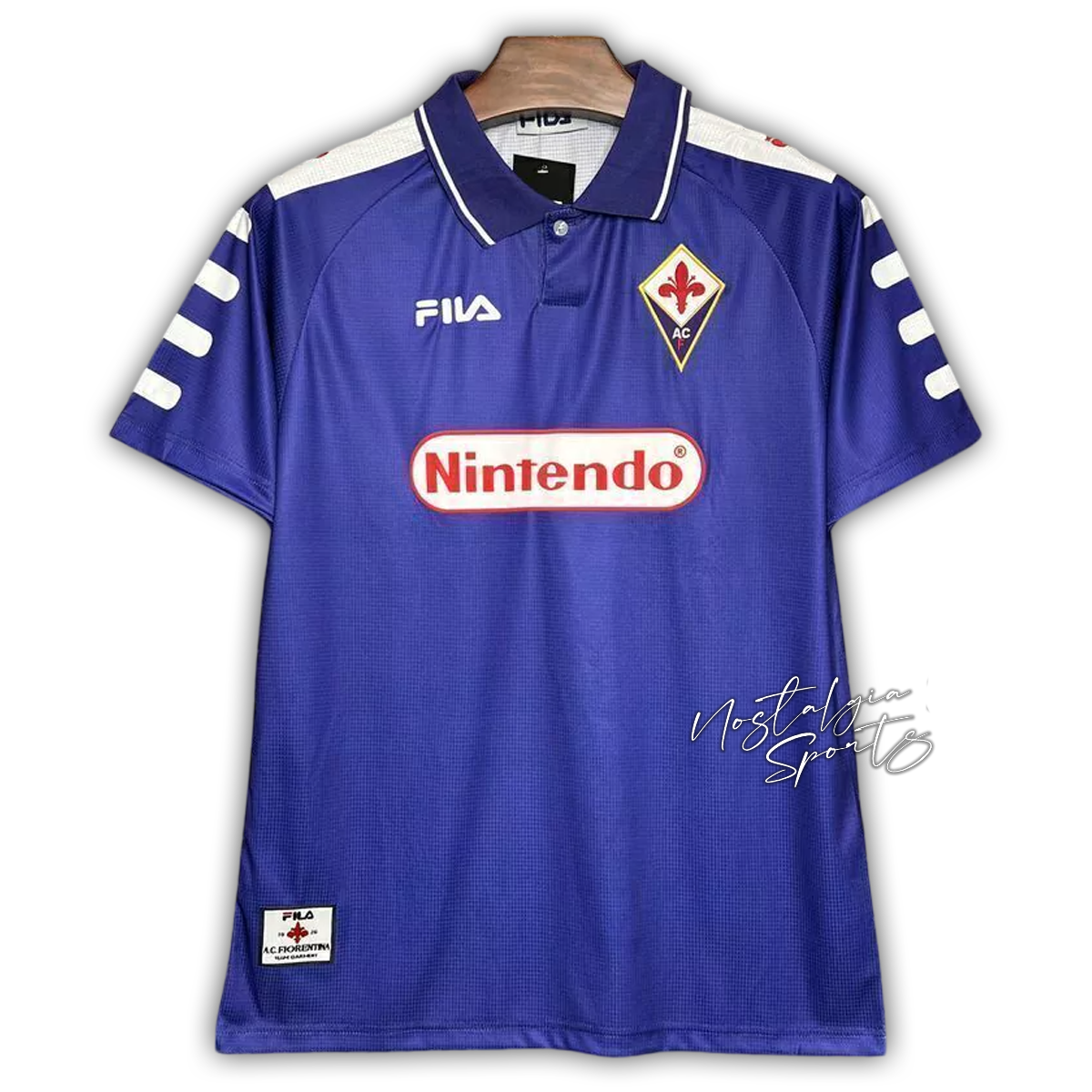 Camisa Fiorentina Home 1998/99 - Retrô Fila Masculino - Roxo e branco
