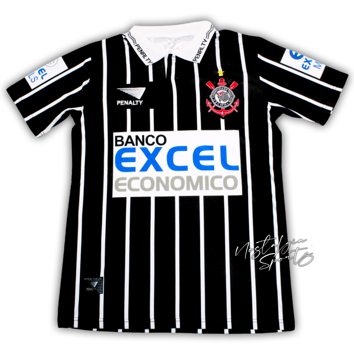 Camisa Corinthians Away 1996/97 - Retrô Penalty Masculino - Preto e Branco