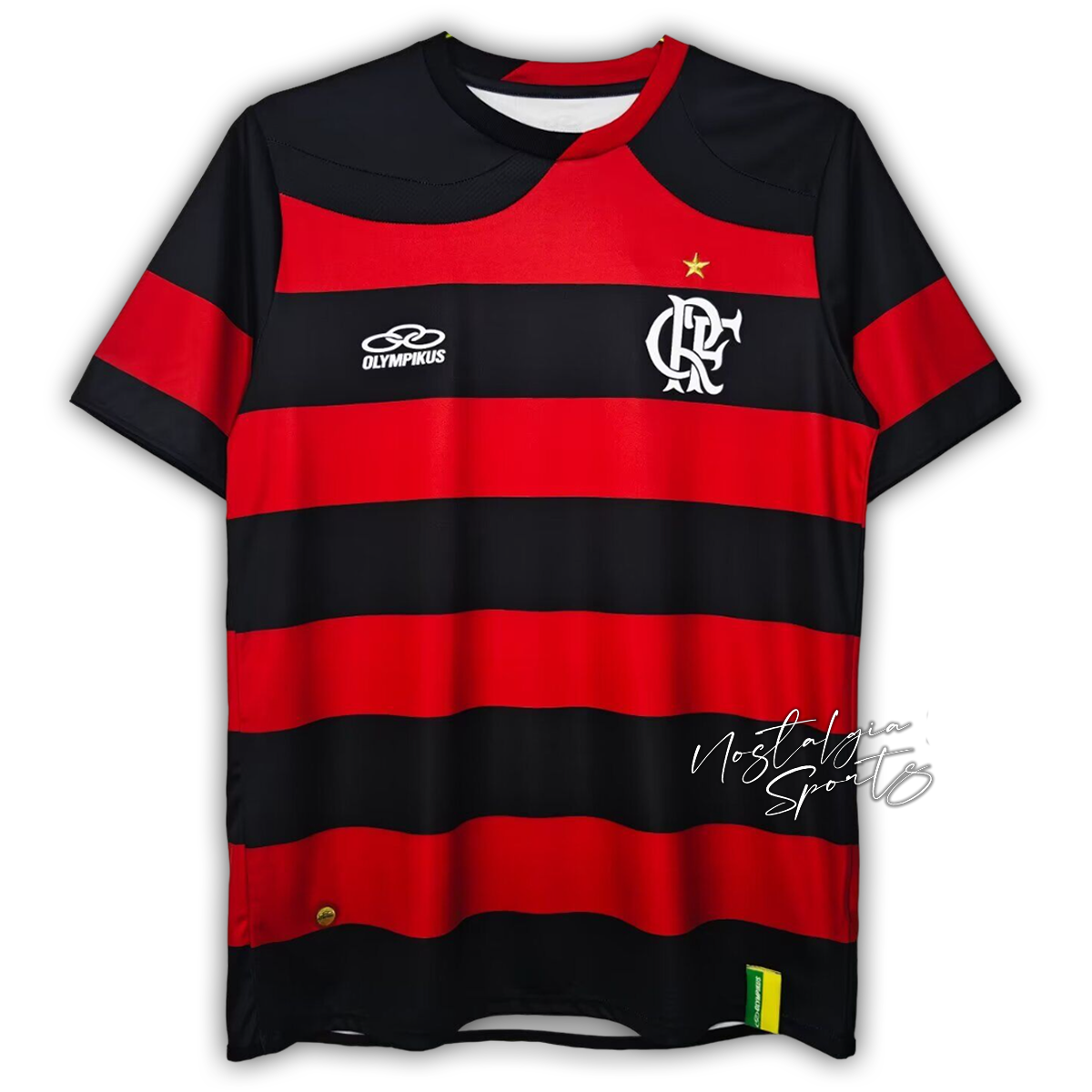 Camisa Flamengo Home 2009/10 - Retrô Olympikus Masculino - Preto e Vermelho