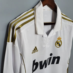 Camisa Real Madrid Home 2011/12 Manga Longa - Retrô Adidas Masculina - Branca
