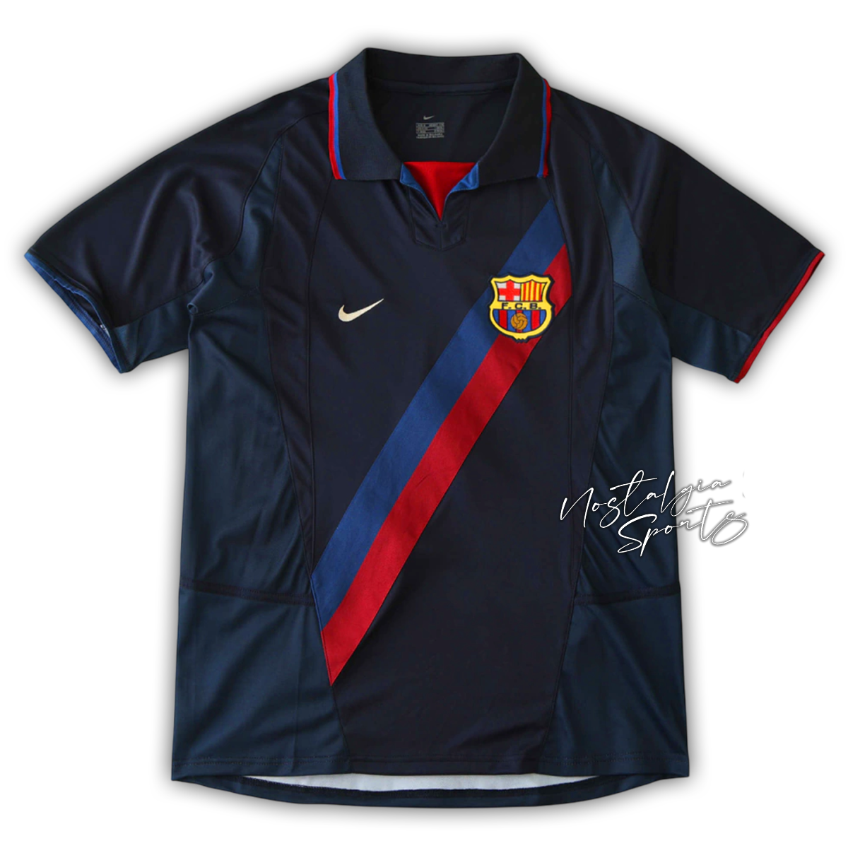 Camisa Barcelona Away 2002/03 - Retrô Nike Masculino - Azul