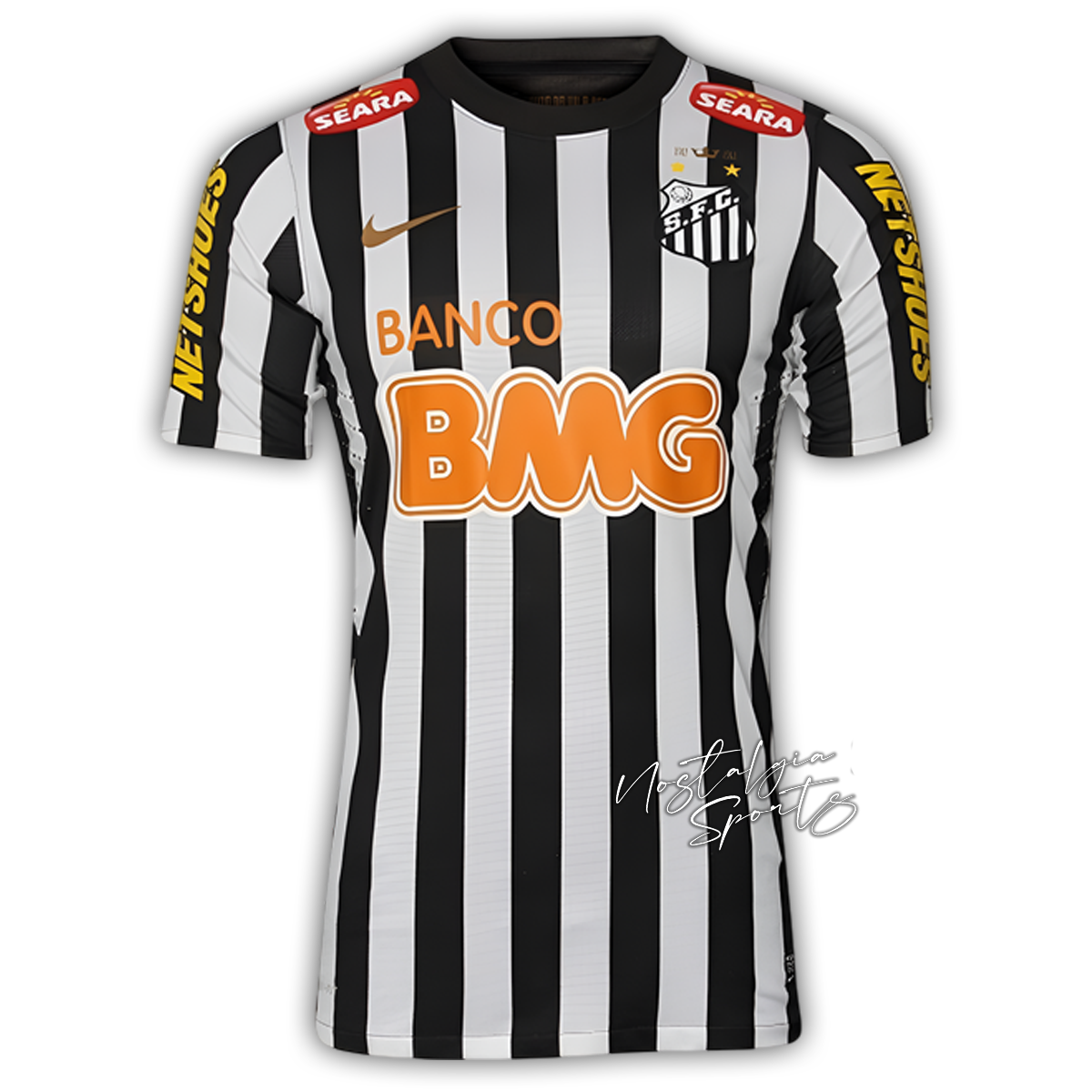 Camisa Santos Away 2012/13 - Retrô Nike Masculino - Branco e Preto