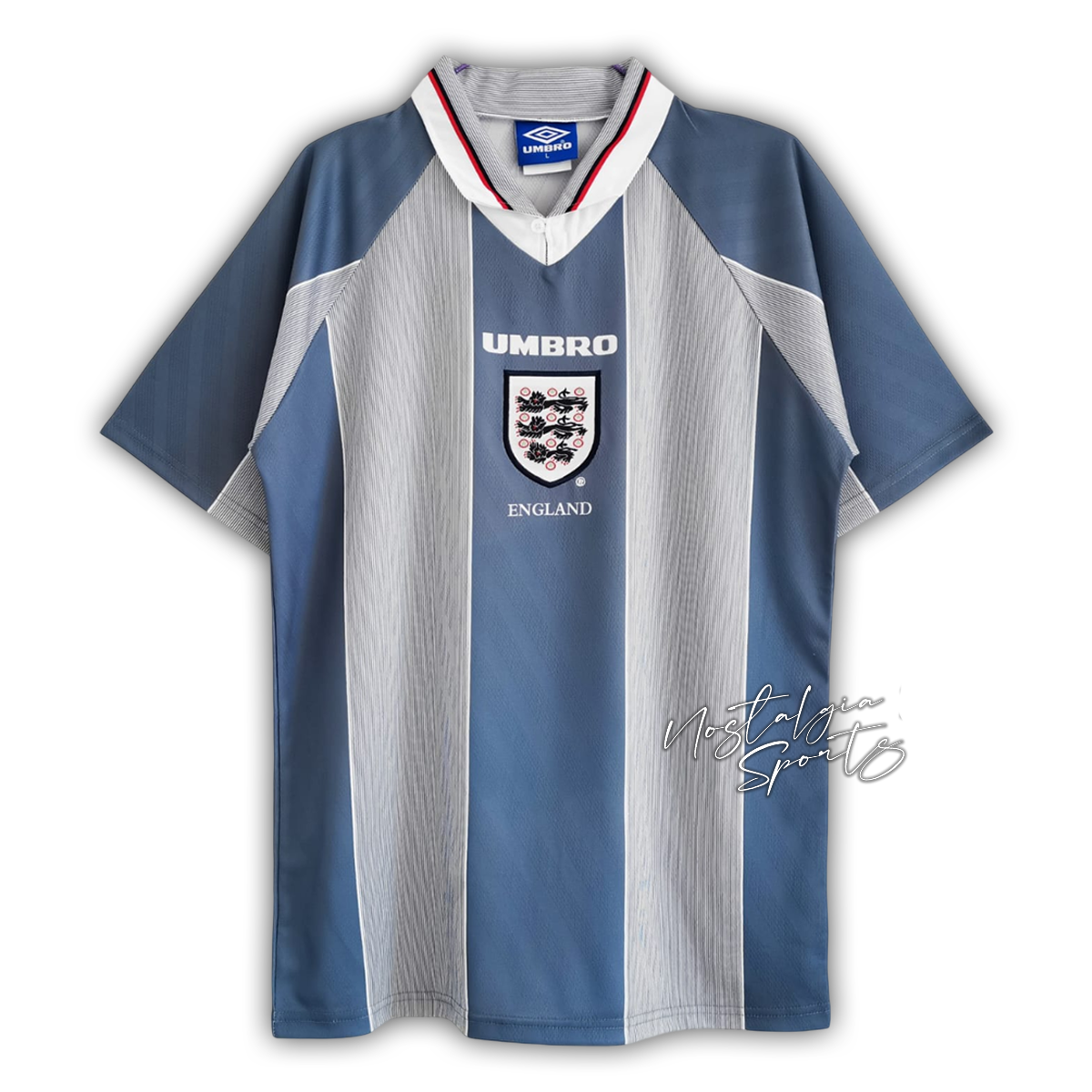 Camisa Inglaterra Away 1996 - Retrô Umbro Masculino - Cinza