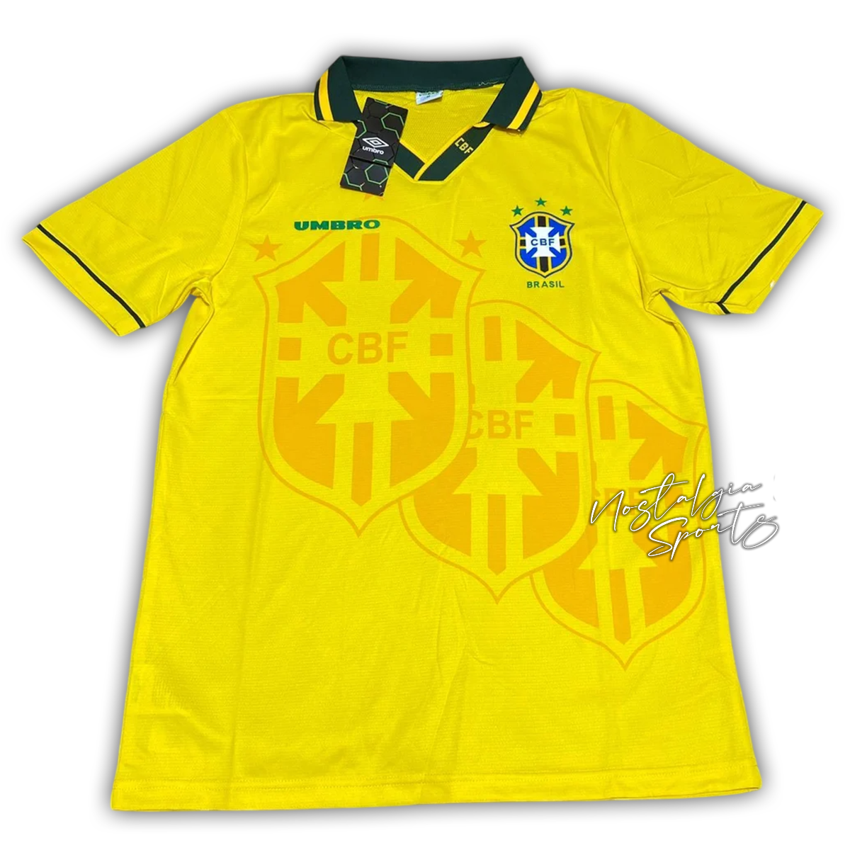 Camisa Brasil Home 1994 - Retrô Umbro Masculino - Amarelo