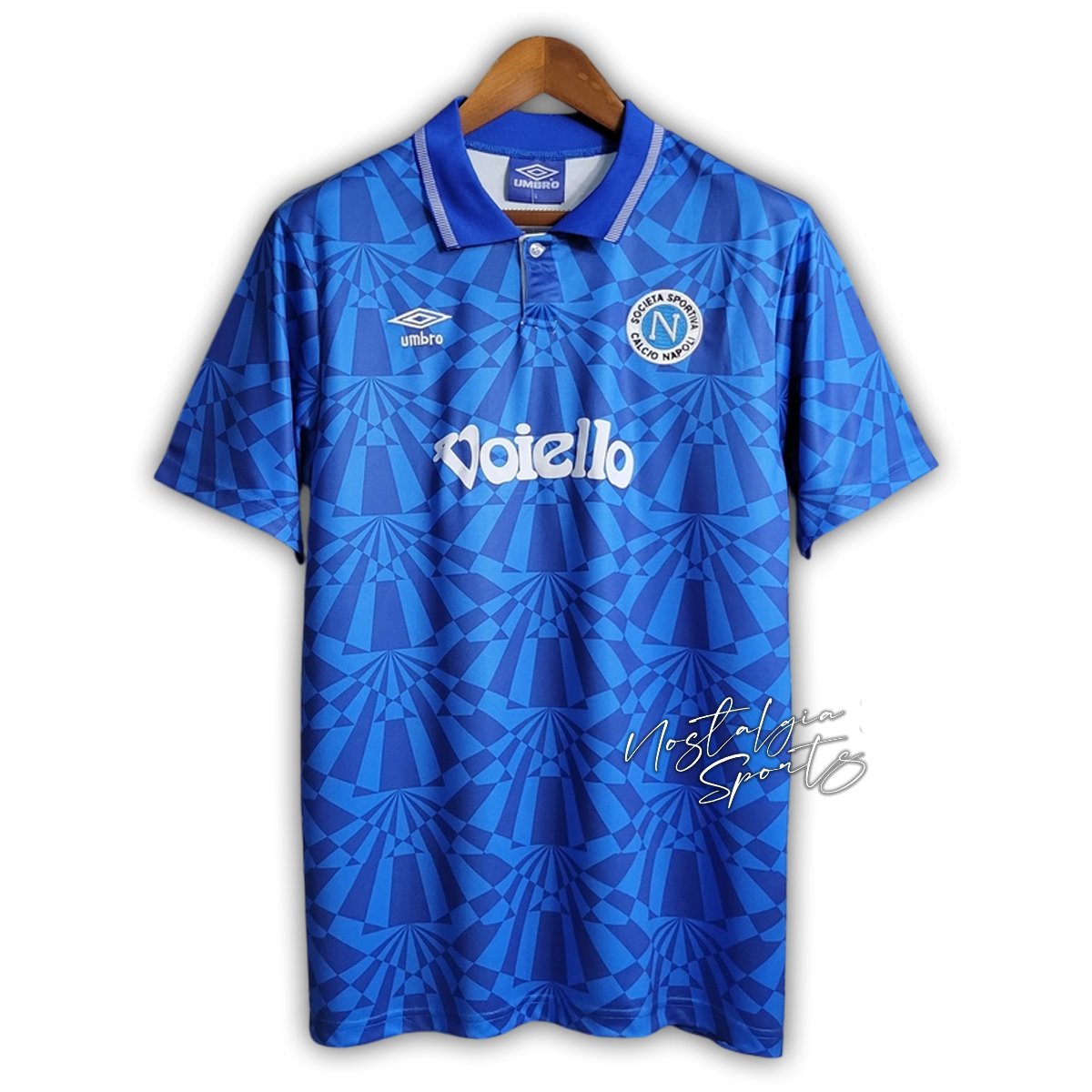 Camisa Napoli Home 1991/93 - Retrô Umbro Masculino - Azul