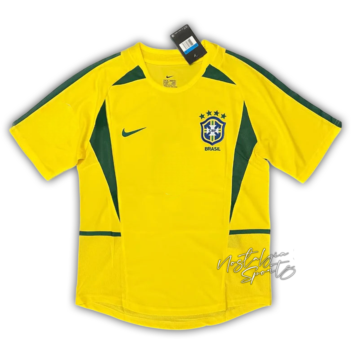 Camisa Brasil Home 2002 - Retrô Nike Masculino - Amarelo