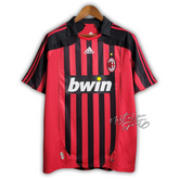 Camisa AC Milan Home 2007/08 - Retrô Adidas Masculino - Preto e Vermelho