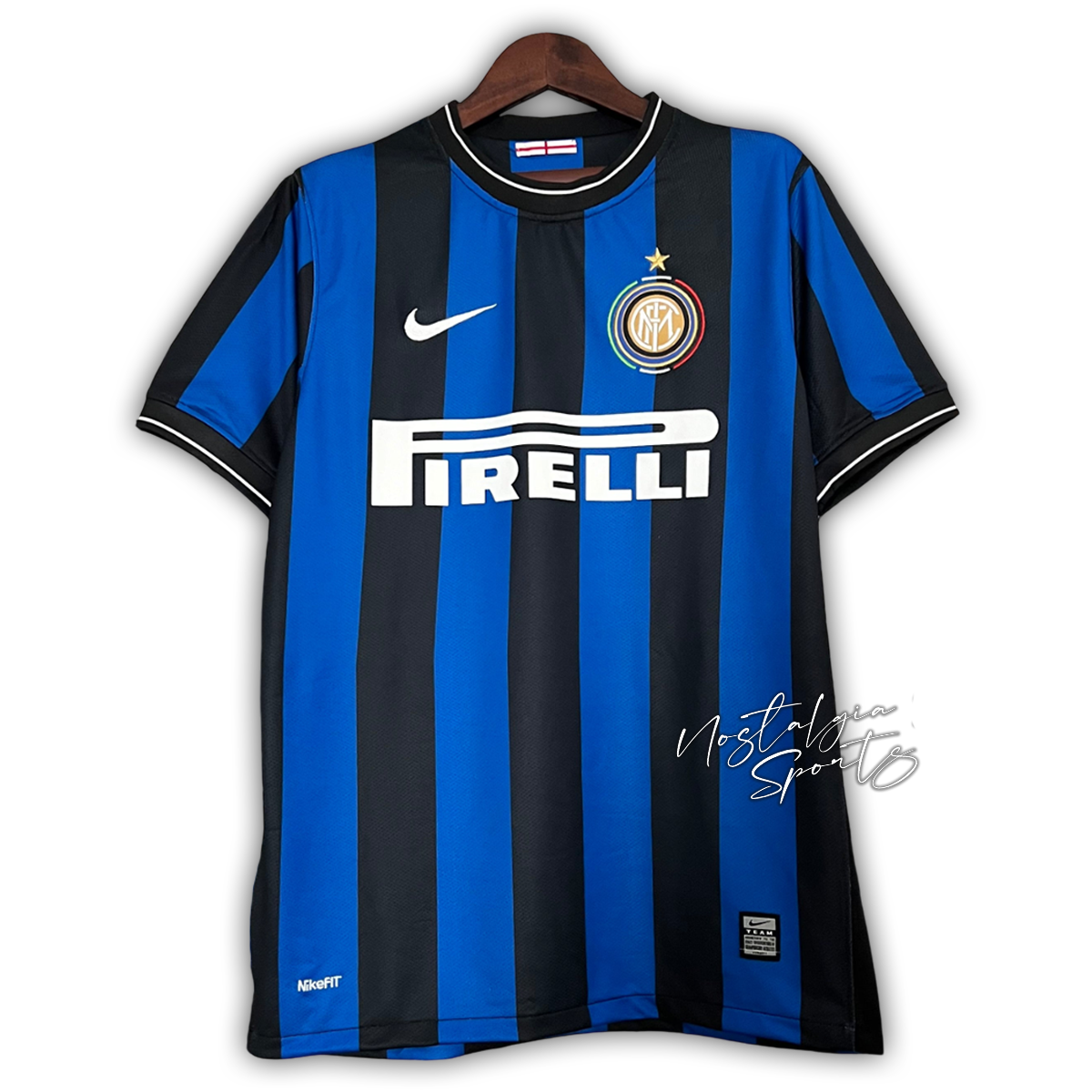 Camisa Inter de Milão Home 2009/10 - Retrô Nike Masculino - Azul e Preto