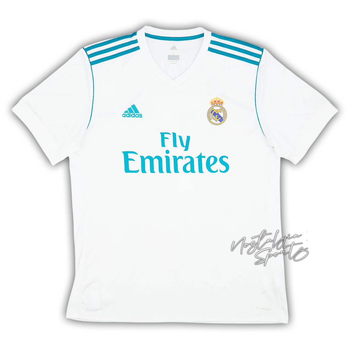 Camisa Real Madrid Home 2017/18 - Retrô Adidas Masculina - Branca