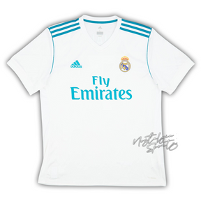 Camisa Real Madrid Home 2017/18 - Retrô Adidas Masculina - Branca