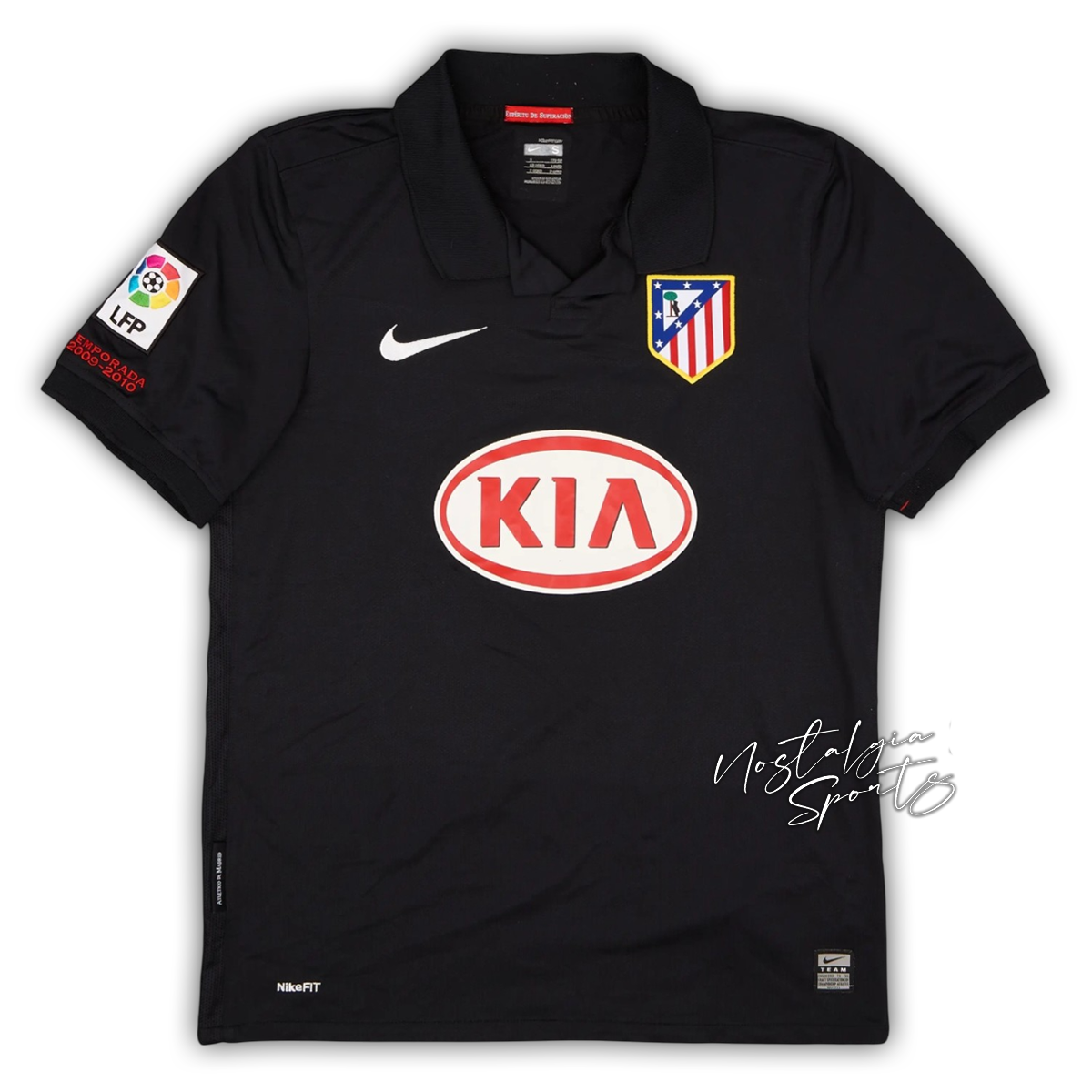 Camisa Atlético de Madrid Away 2009/10 - Retrô Nike Masculino - Preto