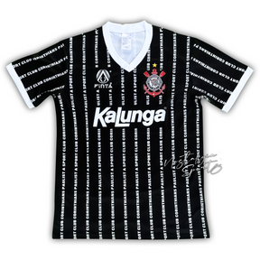 Camisa Corinthians Away 1994/95 - Retrô Finta Masculino - Preto e Branco
